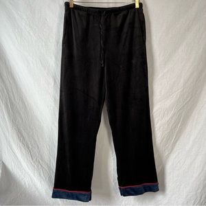 DKNY black blue velour drawstring sweatpants pajama lounge pants women’s medium